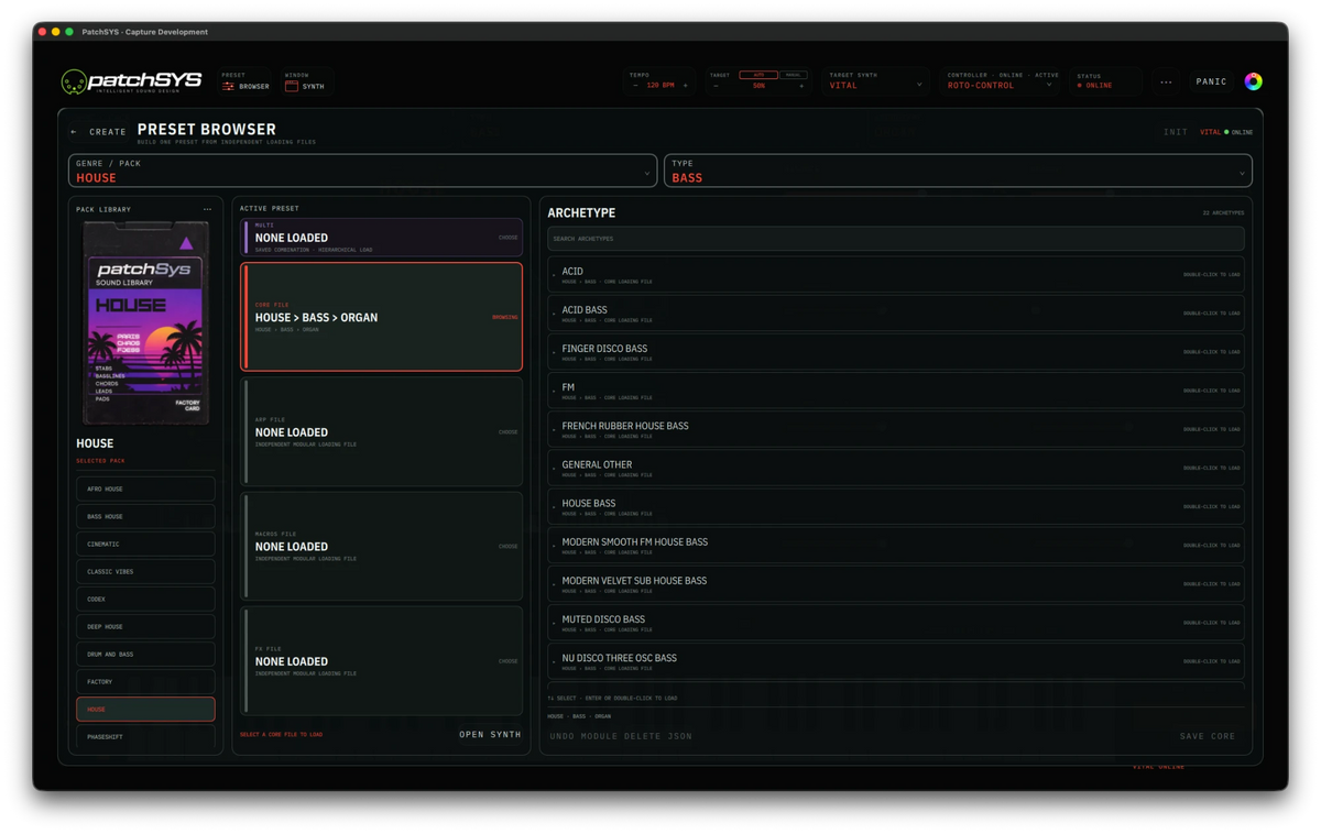 PatchSYS preset browser