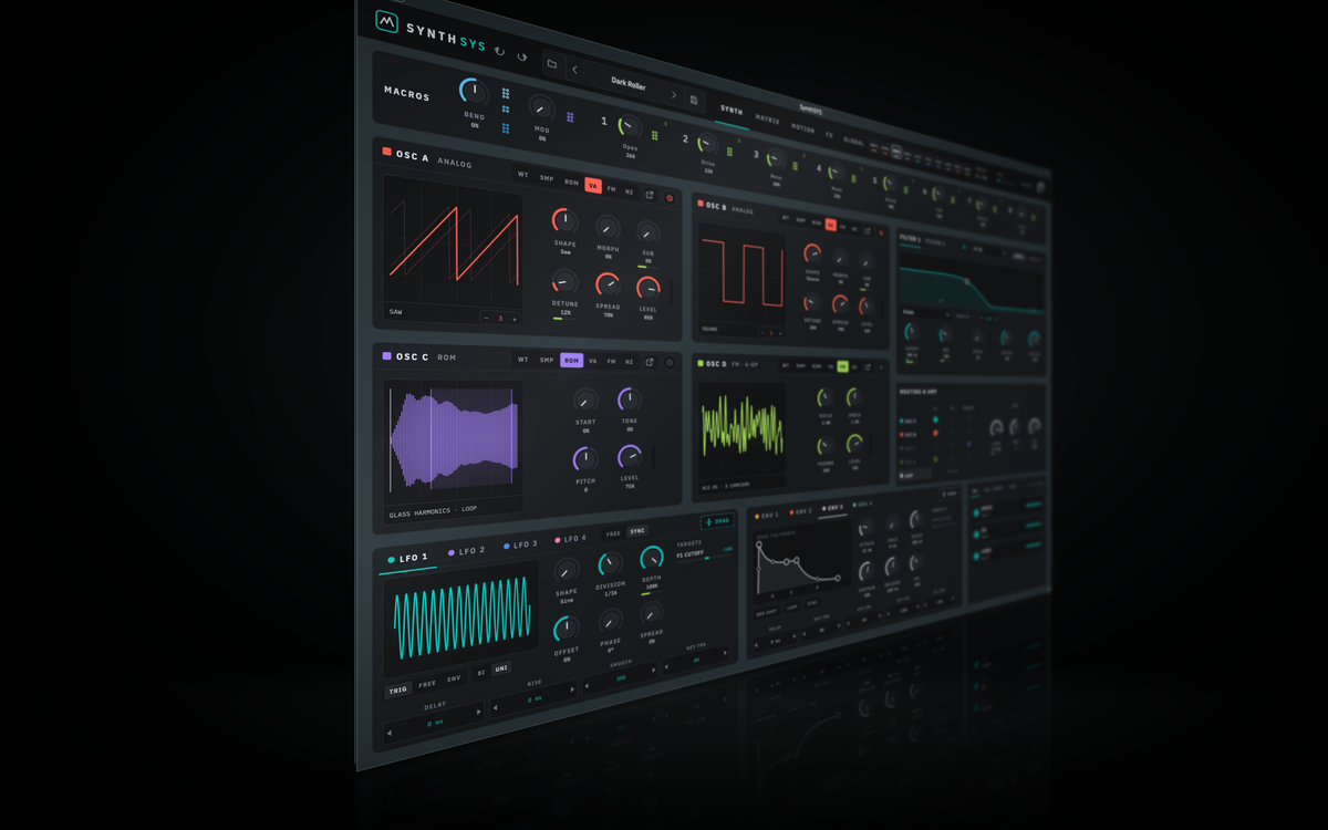 SynthSYS main GUI dramatic angle hero shot