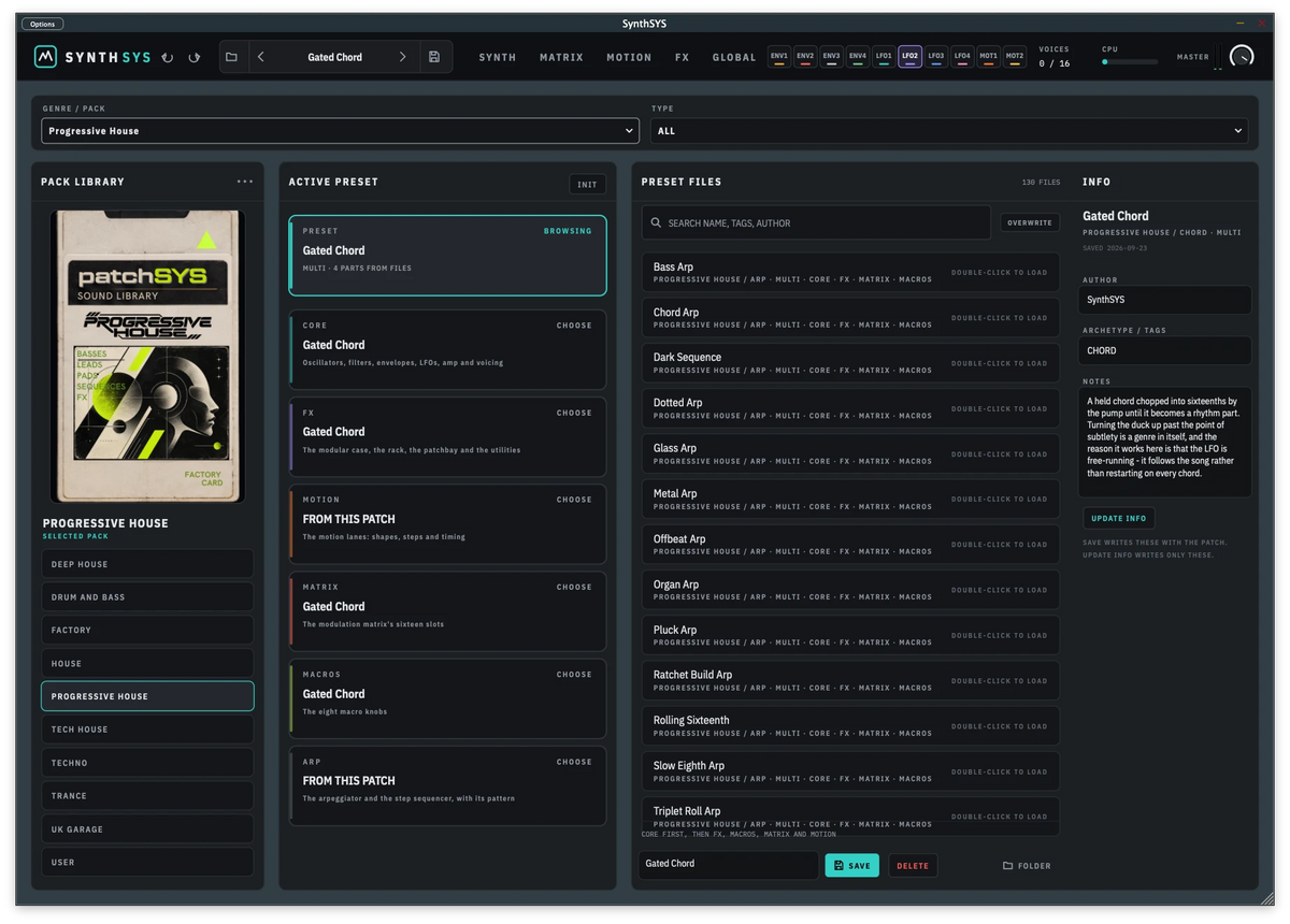 Preset browser